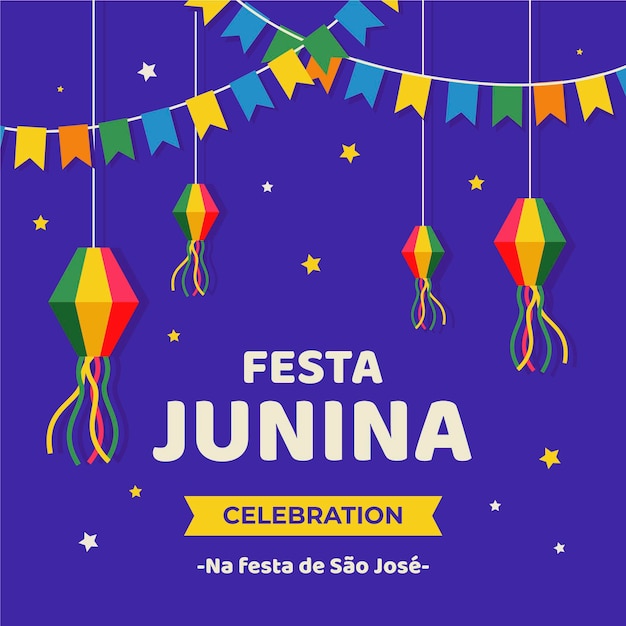 Vector flat festa junina illustration