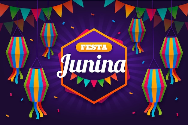 Vettore illustrazione di festa junina piatta