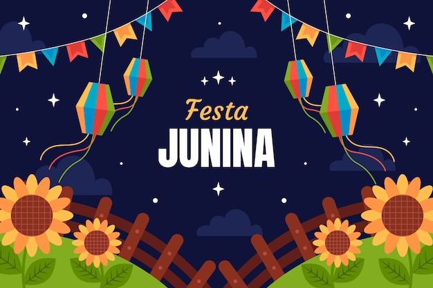 Flat festas juninas background