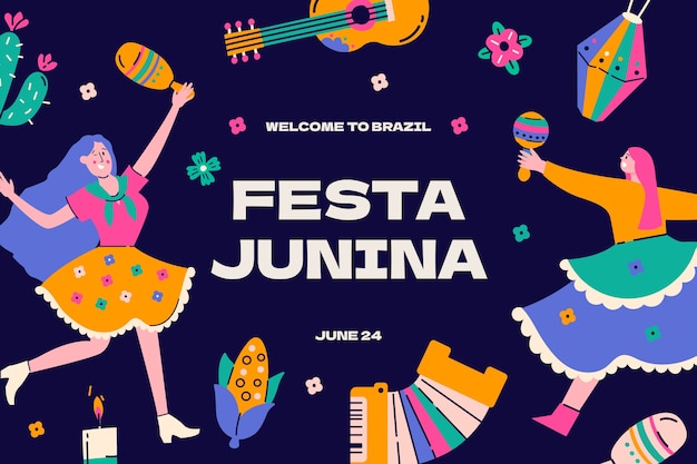 Плоский фон festas juninas