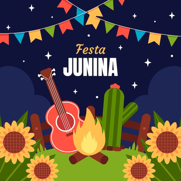 Плоская иллюстрация festas juninas