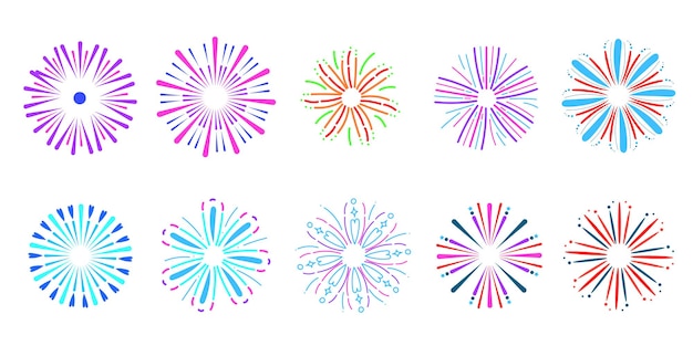 Flat Firework Illustration