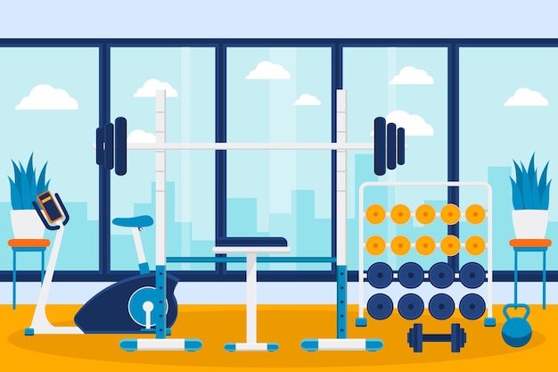 Flat fitness background