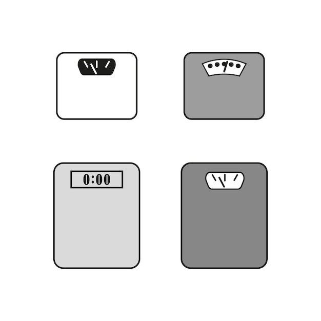 Flat floor scales icons Vector illustration