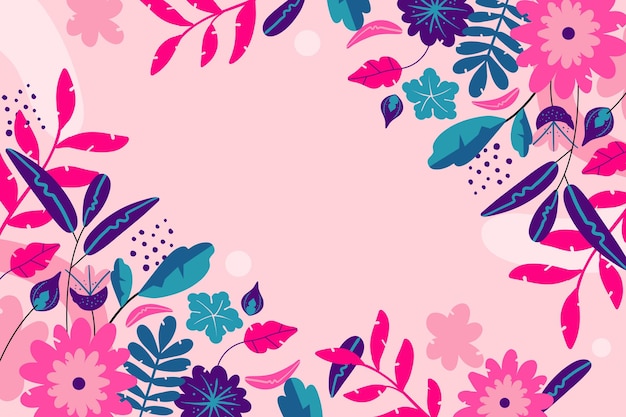 Vector flat floral background