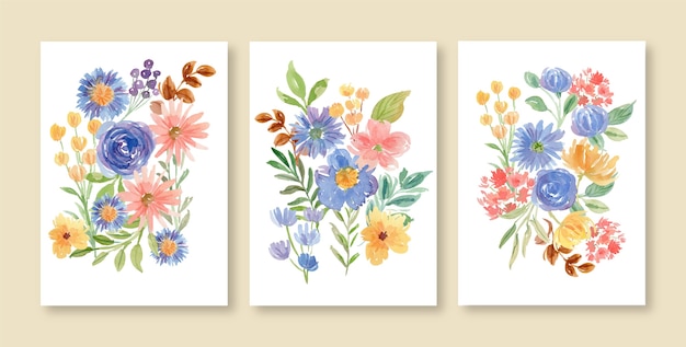 Flat floral gardening prints collection