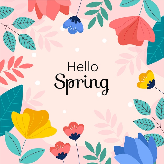 Flat floral illustration for spring