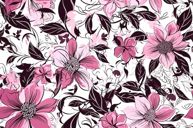 Flat floral pattern design