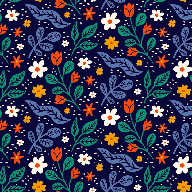 Flat floral pattern design