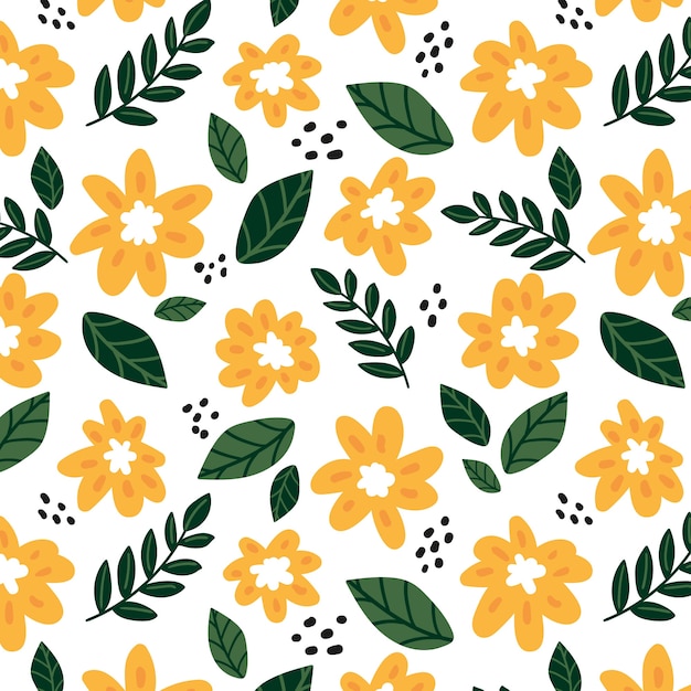 Flat floral pattern design