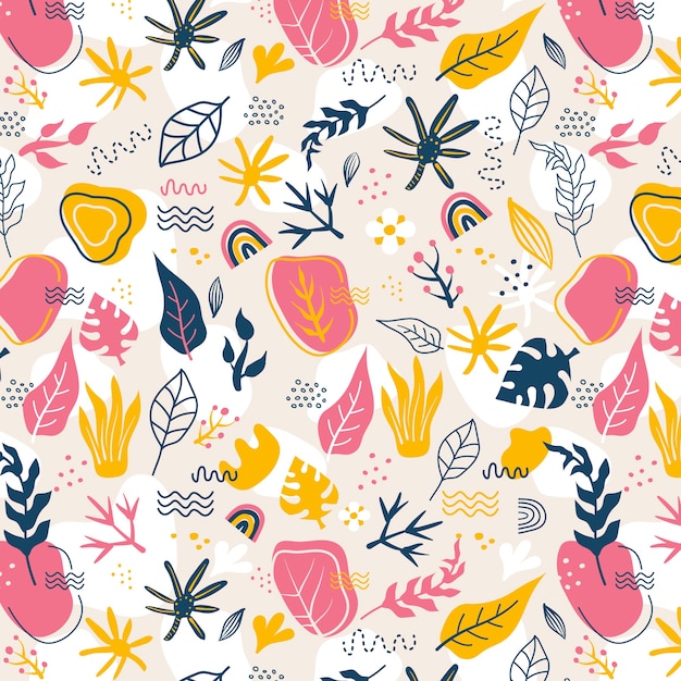 Flat floral pattern design