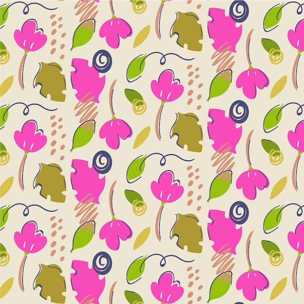 Vector flat floral pattern design