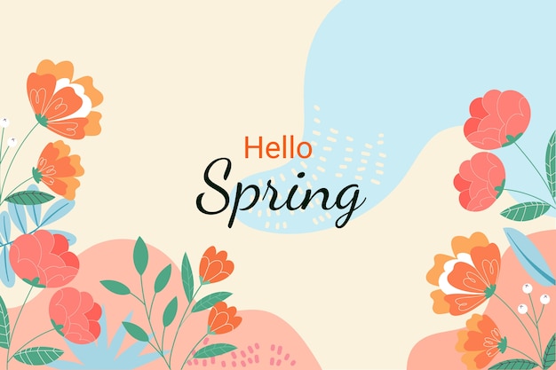 Flat floral spring background