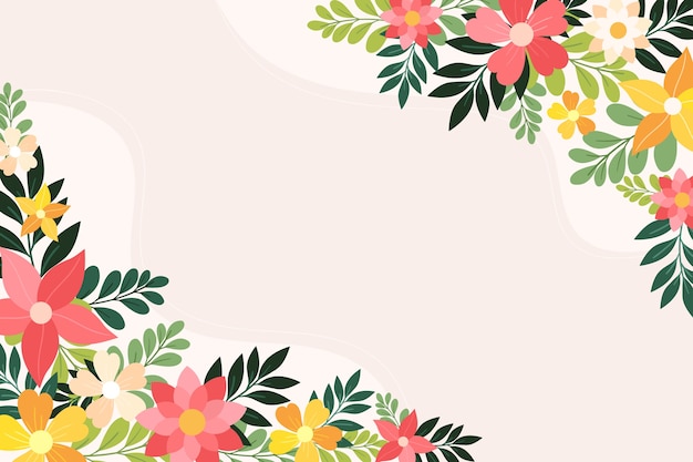 Flat floral spring background