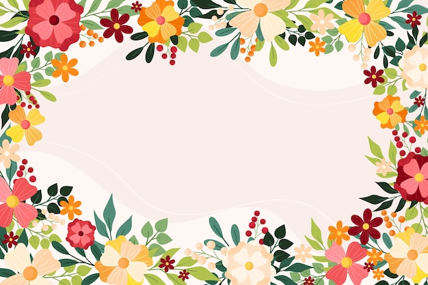 Vector flat floral spring background