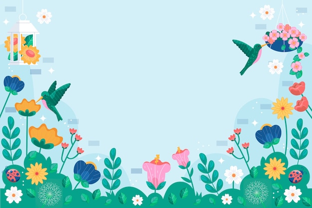 Flat floral spring background