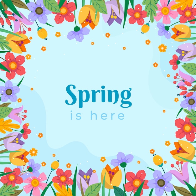 Vector flat floral spring illustration