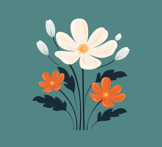 Vector flat flower vector illustration