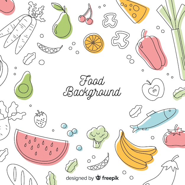 Vector flat food background