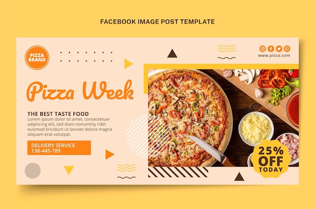 Vector flat food facebook promo