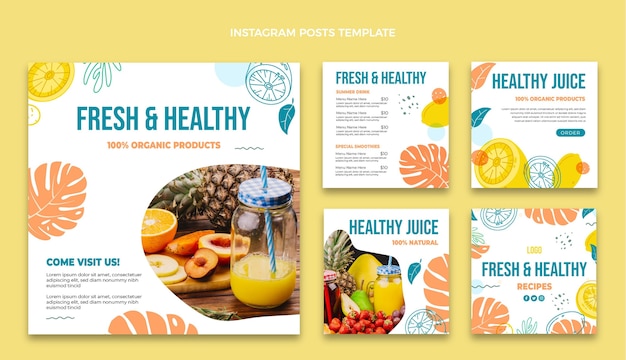 flat food instagram post template