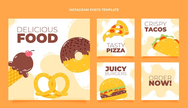 Flat food instagram posts