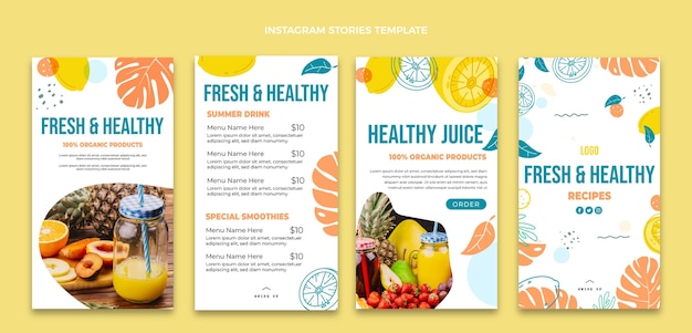 Flat food instagram stories template