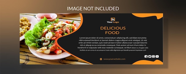 Flat food landing page template design  and food menu social media post, banner template