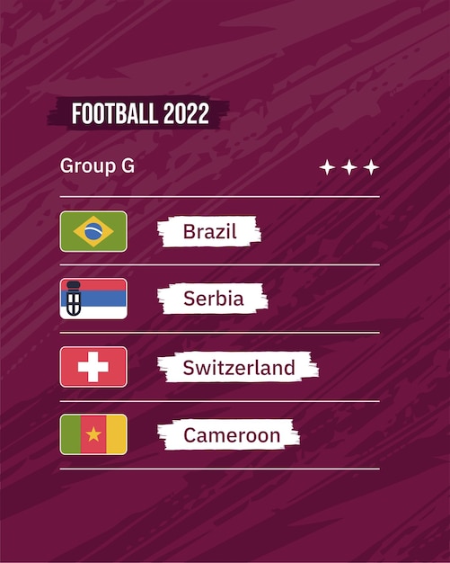 Vector flat football championship groups table template