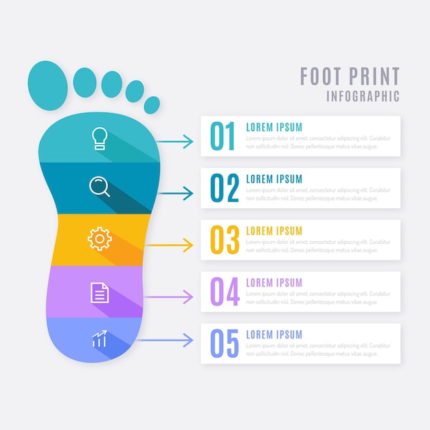 Vector flat footprint infographics concept