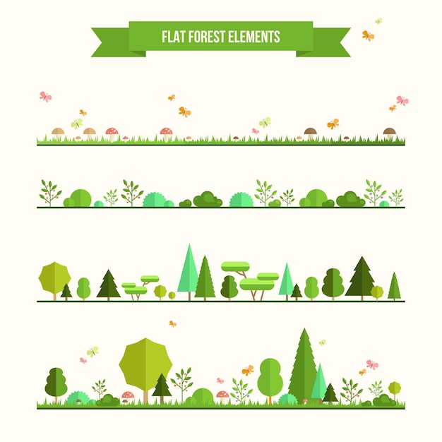 Flat Forest Elements Scene Creator