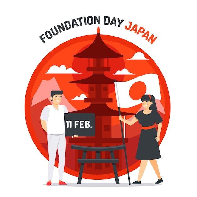 Vector flat foundation day japan