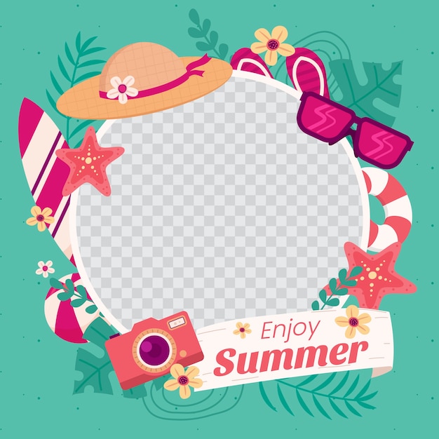 Flat frame template for summertime