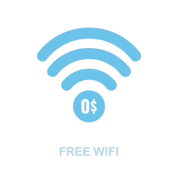 Flat Free Wifi-pictogram Gekleurd elementteken van luchthavencollectie Flat Free Wifi-pictogramteken voor webdesign-infographics en meer