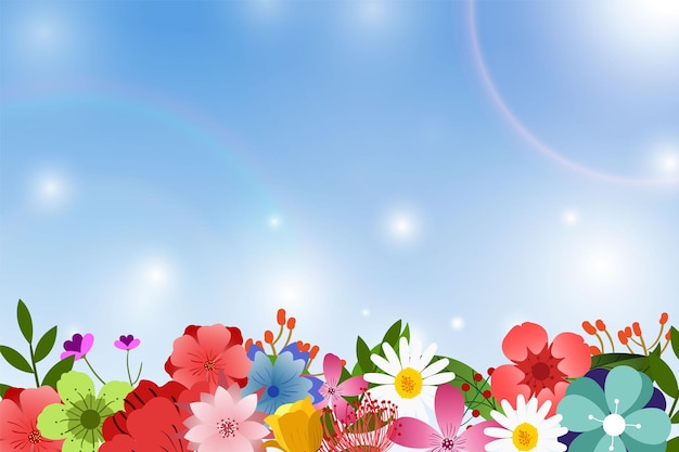 Flat fresh flower background design