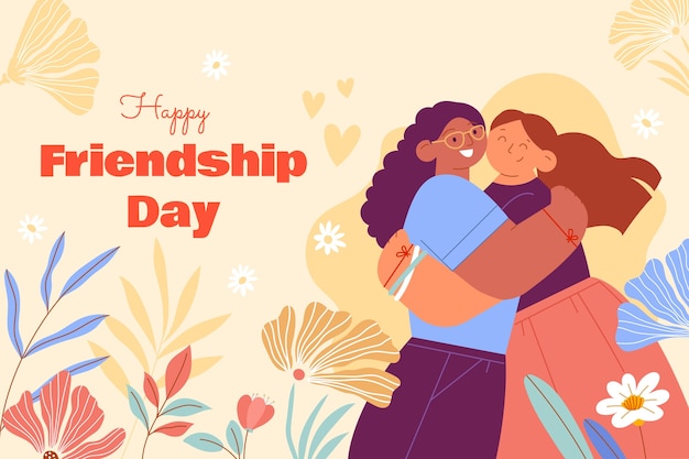 Flat friendship day background