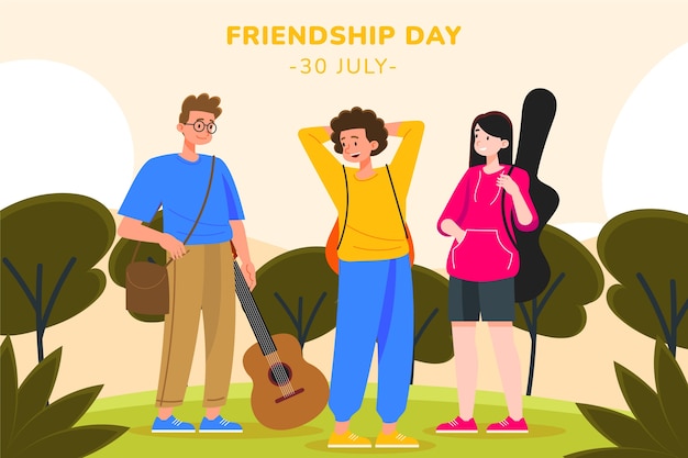Vector flat friendship day illustration