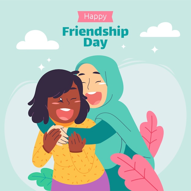 Flat friendship day illustration