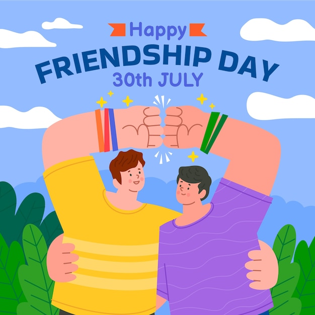 Flat friendship day illustration