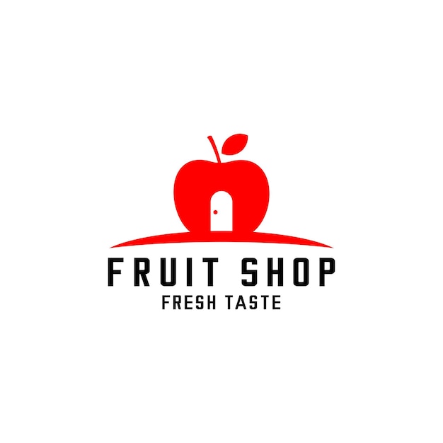 Disegno vettoriale del logo del negozio di frutta piatta