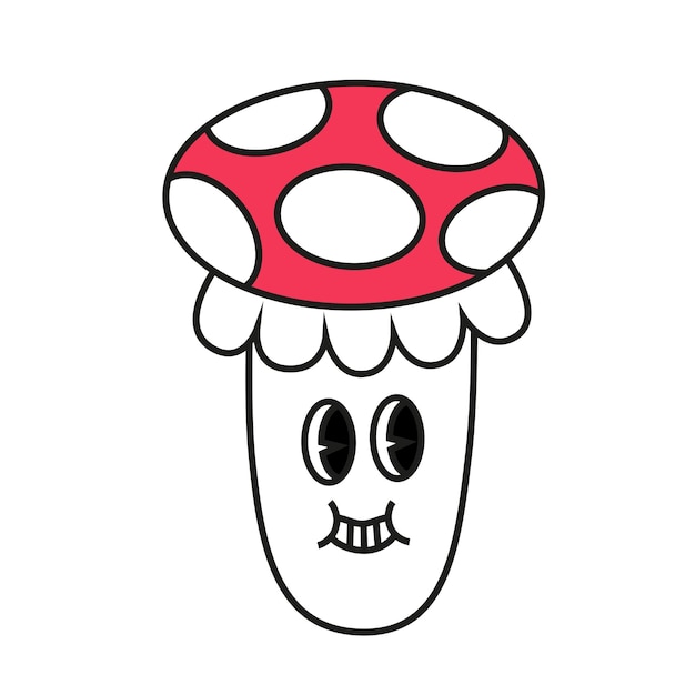 Vector flat funny mushroom fungus logo concept icon for web design