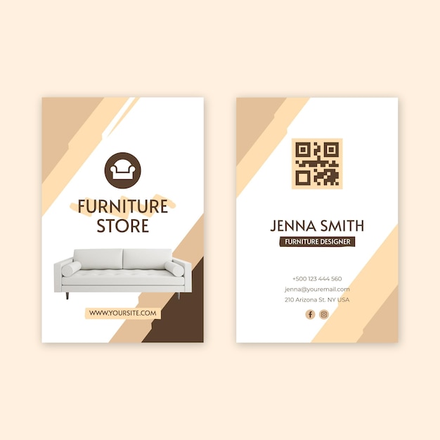 flat furniture double-sided business card