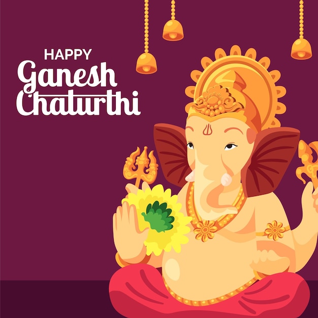 Vector flat ganesh chaturthi background