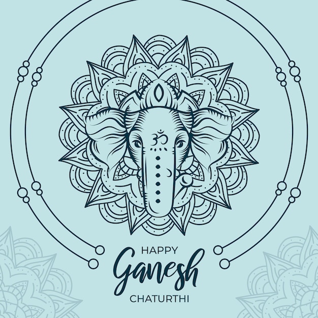 Flat ganesh chaturthi concept