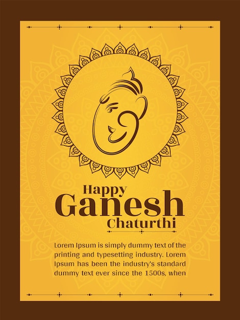 flat ganesh chaturthi poster background