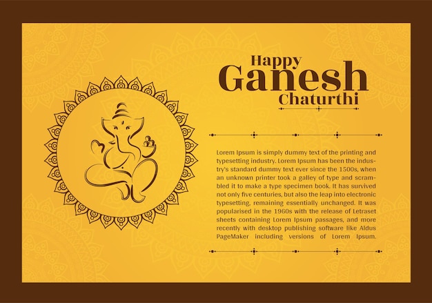 flat ganesh chaturthi poster background