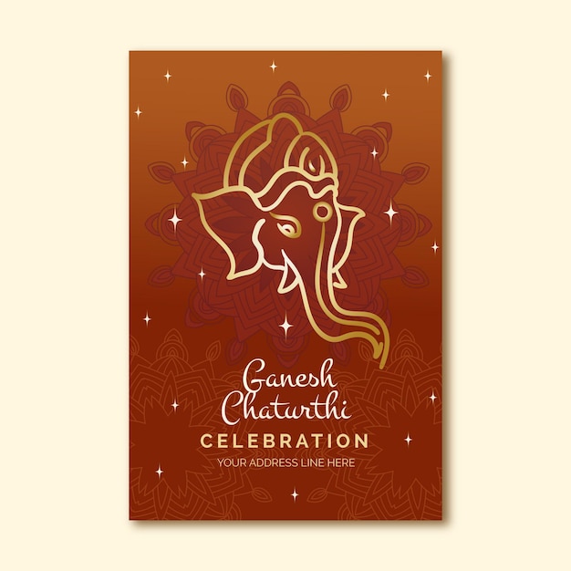 Flat ganesh chaturthi poster