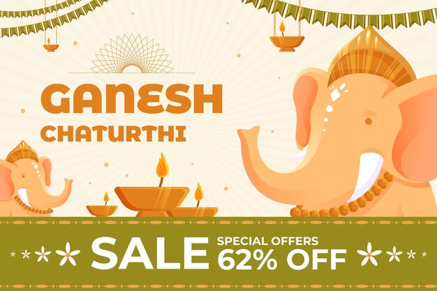 Flat ganesh chaturthi verkoop