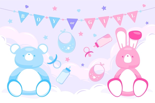 Vector flat gender reveal concept