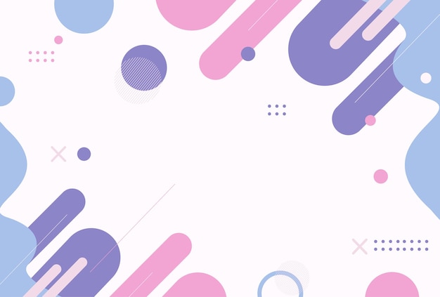 Vector flat geometric background with soft pink and blue color pastel